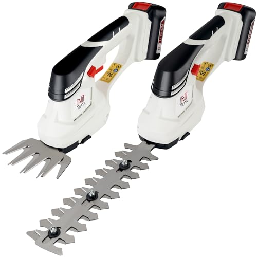NETTA 2-in-1 Cordless Hedge Trimmer & Grass Shear - 12V Battery Powered Trimmer with 1500mAh Lithium-Ion Battery - Garden Shears & Shrub Shear - Lightweight Handheld Electric Trimmer
