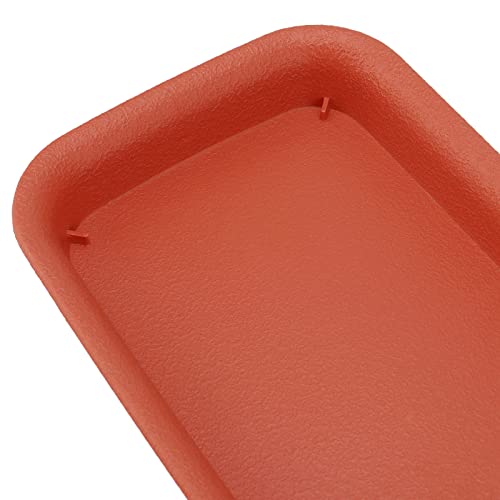 Funsuei 12 Pack 12 X 5.4 Inch Plastic Plant Saucer Drip Trays, Plastic Rectangular Planter Tray, Rectangular Flower Pot Saucer, Planter Saucer Pans For Indoor And Outdoor Plants, Brick Red #TOP2
