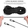 UKCOCO 20m Bungee Cords With Hooks: 4mm Heavy Duty Elastic Cord with 50 ...