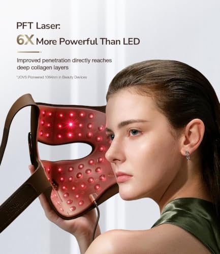Image of JOVS 4D Laser Therapy Mask for Face, LED Red Light Therapy Face Mask with 4 Wavelengths for Deep Anti-Aging, Precision Anti-Wrinkle, Skin Firming & Radiant Glow, 6x More Powerful Than LED, Gift