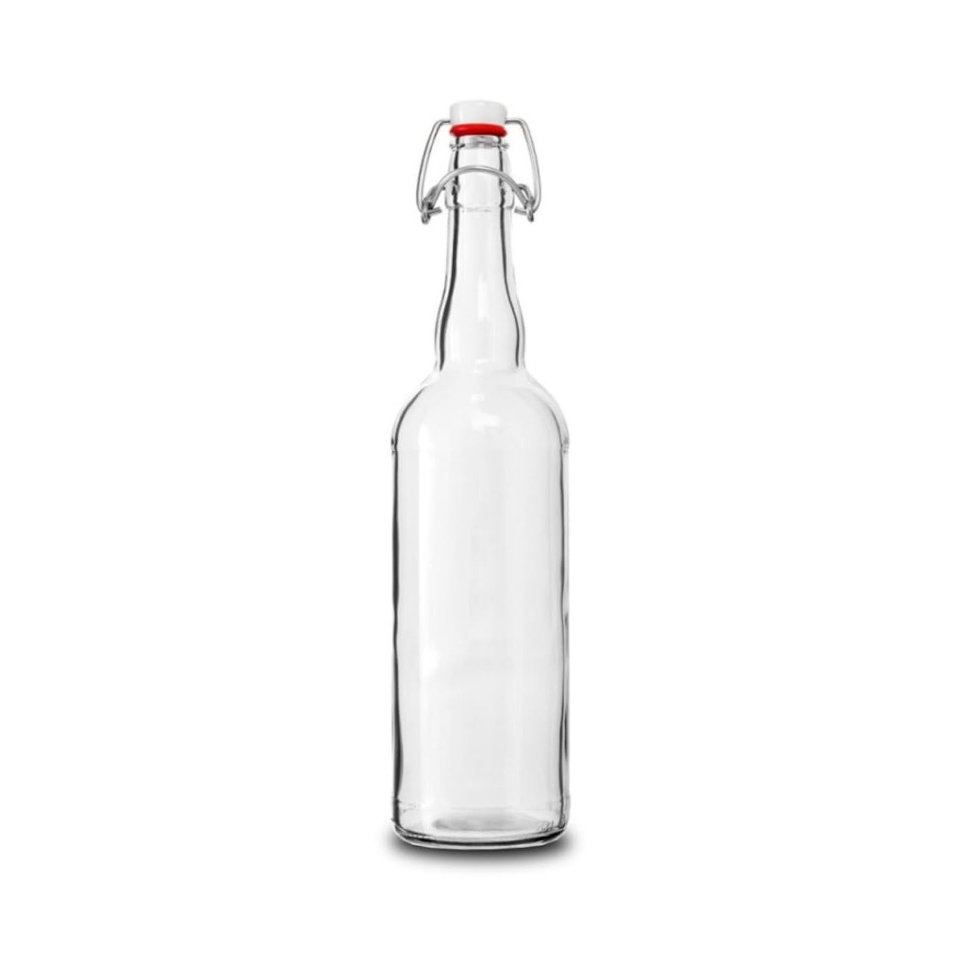 Do It At Home 750ml Clear Glass Beer Bottle with Swing Top, Premium Reusable Flip-Top Pressure Vessel Pack for Home Brewed Lager, Cider, Wine, Cordials, Liqueurs & Infused Spirits