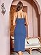 Missufe Midikleid Cocktailkleid Wickelkleid Sommerkleid Partykleid Damen Festliche Elegant Bodycon Hochzeit Abendkleider Ärmellos Spaghettiträger Kleider (Dunstblau, mittel)