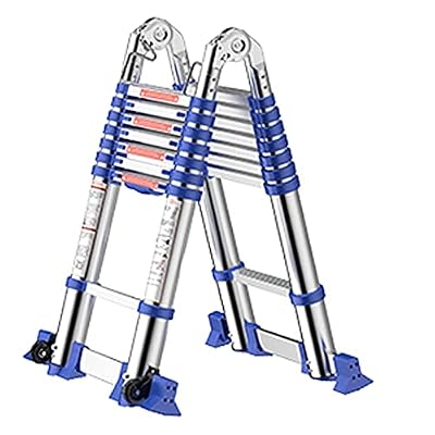 Telesladdercopiladder 27Ft-Buttonaluminumladder Portable Extension Ladder Ladder Easy to Store Marriage/10Ft