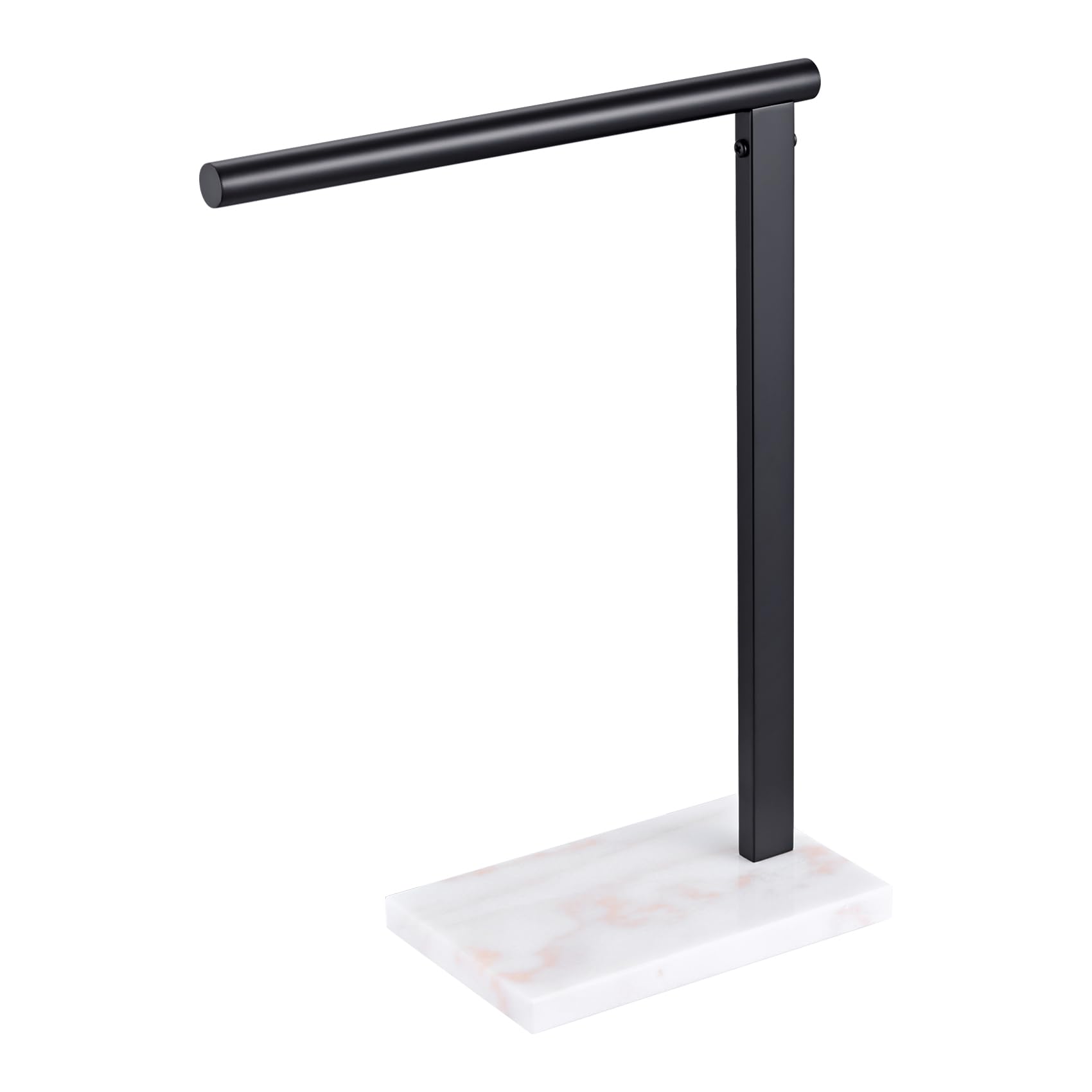 KOKOSIRI Hand Towel Rack Stand Towel Holder with Steady Marble Base for Bathroom Vanity Countertop, Matte Black Stainless Steel 15.7'' Height THS0006-BK