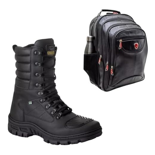 Kit Coturno Militar Tático com Mochila Grande com compartimento para Notebook Bota Motociclista