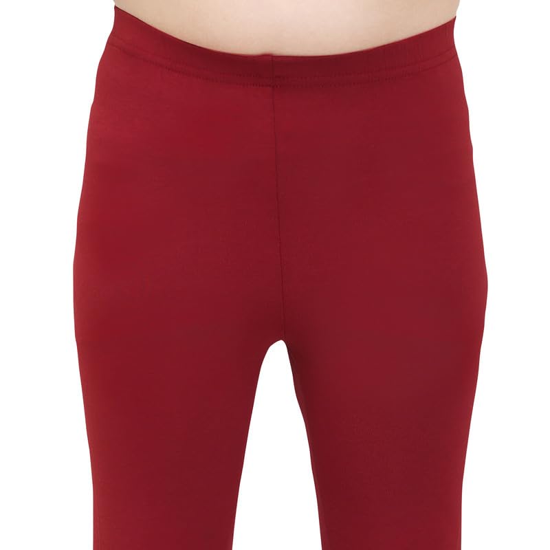 Image of ONE SKY Girls Ankle Length Leggings, Breathable Kids Wear, Versatile Tights for Girls, Stretchable, Easy to Care Slacks, Comfort Girls Leggings