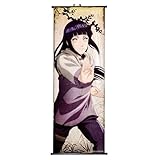 Bowinr Naruto Shippuden Wall Scroll Poster, Japanese Anime No Fading Art Print Fabric Painting Poster for Home Wall Decor( 30x90cm Hyuga Hinata)