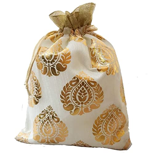 Image of Designer Fabric Potli Batwa Bag Bridal Purse Women handbag Shagun Pouch Return Gifts MultiColor