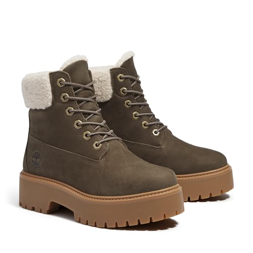 Timberland Timberland Women's Stone Street MID WARM LINED WATERPROOF BOOT, BROWN, 10 Medium