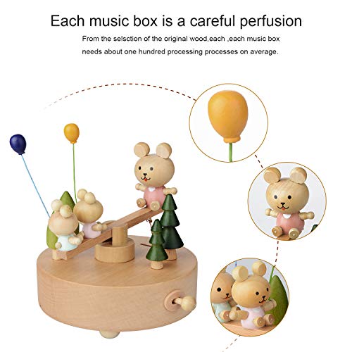 Wooden Music Box Valentine's Day Birthday Gift Travel Gift,Smart Toy Present For Lover Friends And Children Souvenir-Plays Castle In The Sky Song #TOP3