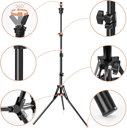 CASDUCT Mannequin-Kopfständer, 160 cm, verstellbarer Perückenständer, verstärktes Metall, Mannequinkopfständer für Kosmetologie, Friseurtraining, Schwarz