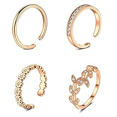 4pcs-rose gold toe rings