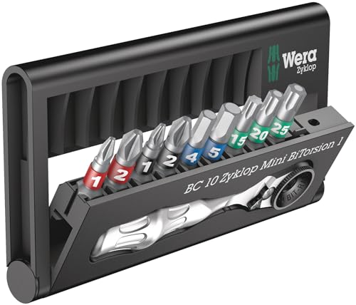 Wera 05057418001 Bit-Check 10 Zyklop Mini BiTorsion 1, 1 Set, 7.6 x 2.5 x 12.7 cm