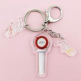 blablacar Material: Acryl dili-bala Kpop NCT ZWEIMAL EXO Schlüsselbund Ring Schnalle Schlüsselring Acryl Kristall Team Logo Dreifache Anhänger(Multi-Style08)