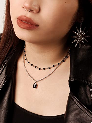 Sacina Gothic Boho Crystal Necklace, Layered Necklace, Black Choker, Gothic Choker, Christmas New Year Jewelry Gift For Women2