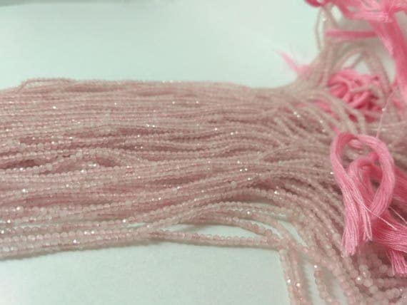 Quartz rose naturel en perles fines de 2mm pour réparer et créer des bijoux