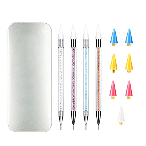 Vikerer Rhinestone Picker Wax Pen Pencil for Rhinestones Crystal Pickup Diamond Painting Nail Art Decoration Tool with Extra 7 Wax Tips