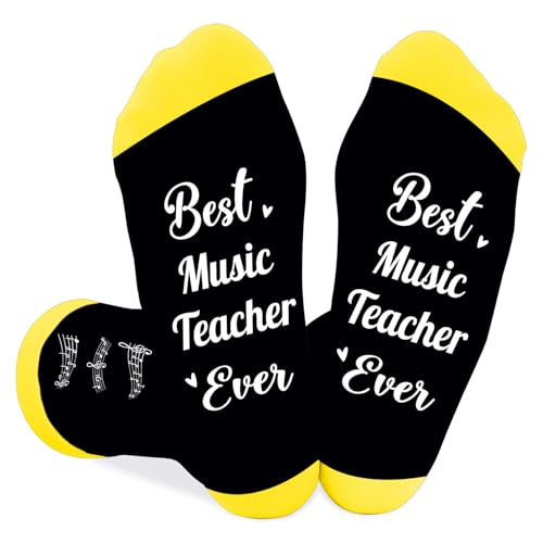 Coopyin Thank You Music Teacher Gifts for Men Women End Of The Year Appreciation Christmas Retirement Stocking Stuffers Birthday Gift Socks for Musicians Band Choir Orchestra Piano Vocal Teacher Gifts