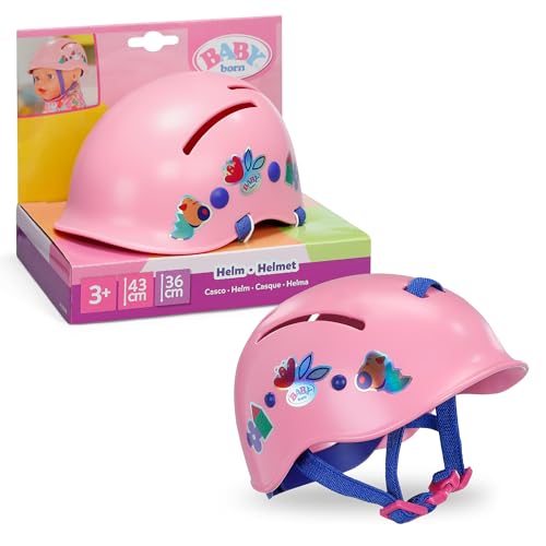 BABY Born Helm mit bunten Motiven Puppenhelm größenverstellbar für 36cm & 43cm Puppen