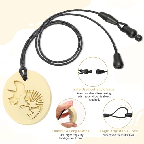 Image of MISSLILI Sensory Chew Necklaces for Kids Aggressive Chewers | Silicone Chewelry for Autism, ADHD, Oral Motor Therapy & Baby Teething (BPA-Free, Textured Surface)