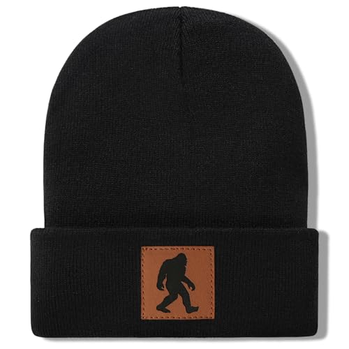Image of Bigfoot Beanie for Men - Sasquatch Hat Winter Knit Cuffed Beanie for Women - Bigfoot Gifts for Christmas & New Year