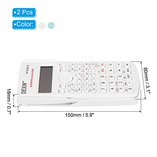 Patikil Scientific Calculator, 1Set 2-Line Standard Engineering Calculator 12 Digit Lcd Display Math Calculator For Office Business Study, White/Green #TOP1