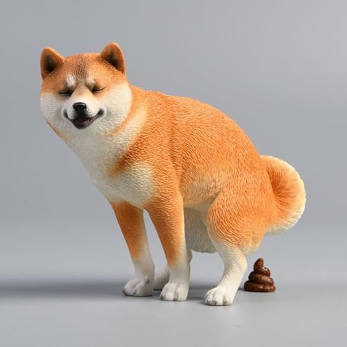Estatua de Shiba Inu Mini, Figura de Resina Negra miniatura 3