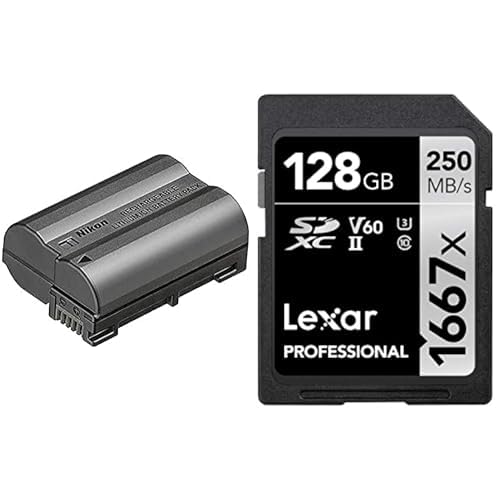 Batterie Nikon EN-EL15c rechargeable et carte mémoire SD Lexar 128Go