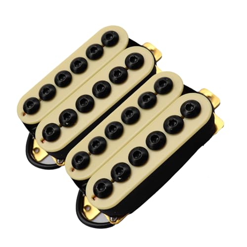 High Output Invader-Style Guitar Humbucker Pickups Ceramic Magnet for Electric Guitar Neck & Bridge Set (Milk Yolk)