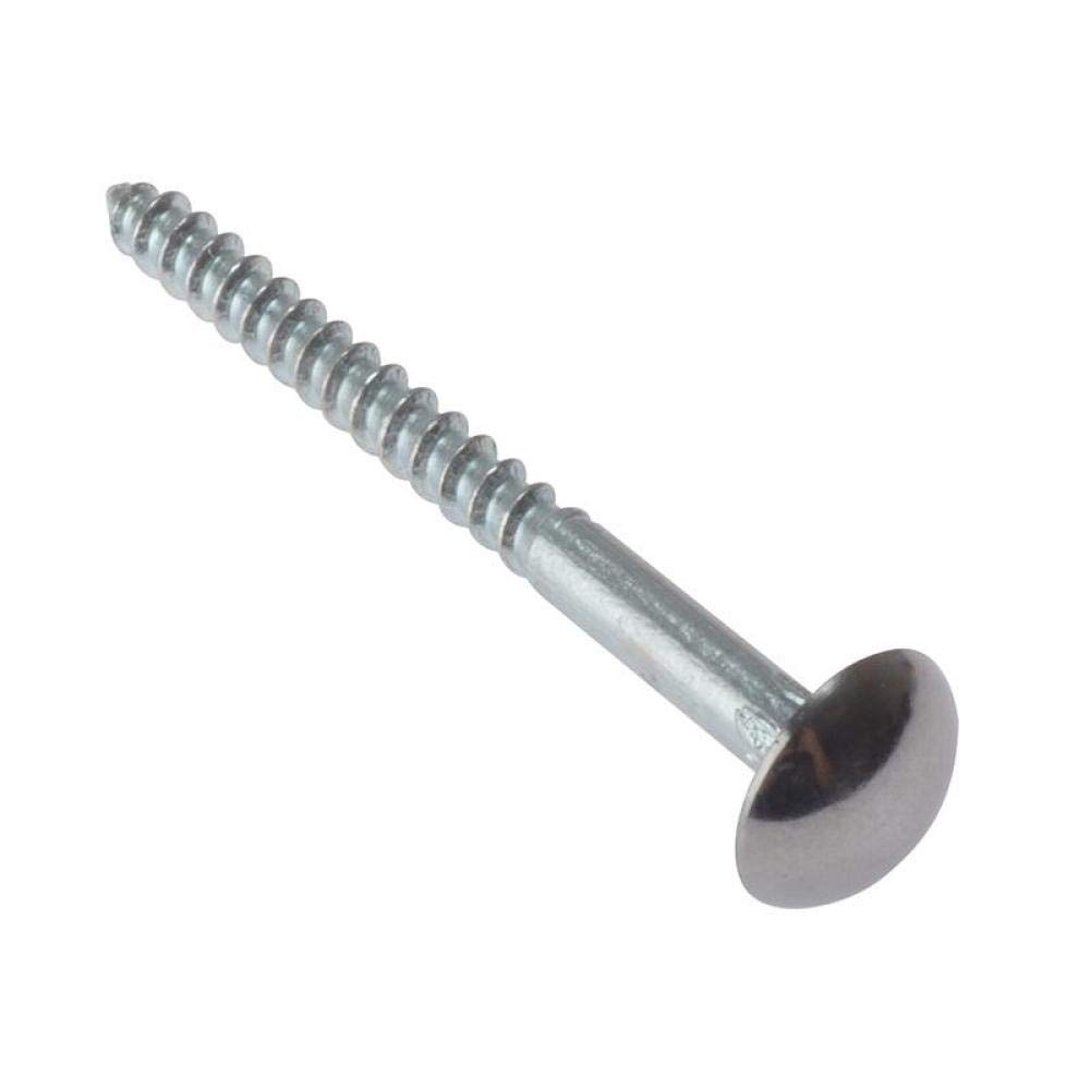 Forgefix Forge 10Ms114cp Mirror Screw Chrome Domed Top Slotted Csk St Zp 1.1 / 4In X 8 Bag Of 10