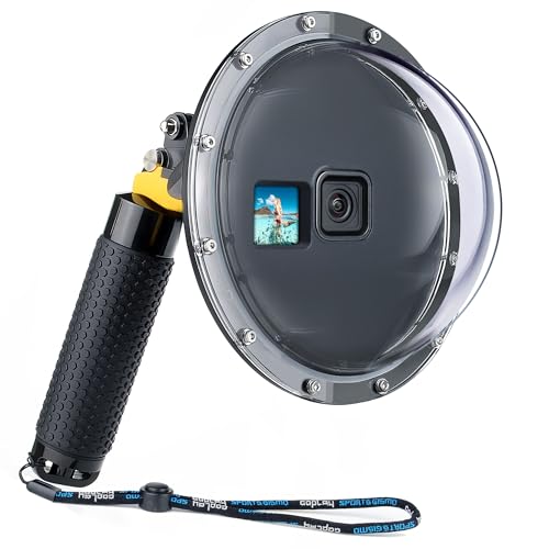 Image of YALLSAME Underwater Dome Port for GoPro Hero 13 12 11 10 9 Black, 147ft Diving Dome with Waterproof Case, Floating Hand Grip, Trigger for Go Pro 9 10 11 12 13 Underwater Photography