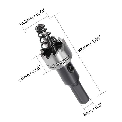 Uxcell 2 Pcs 18.5Mm High Speed Steel Hss Drill Bit Hole Saw Cutter For Metal Alloy Wood #TOP1