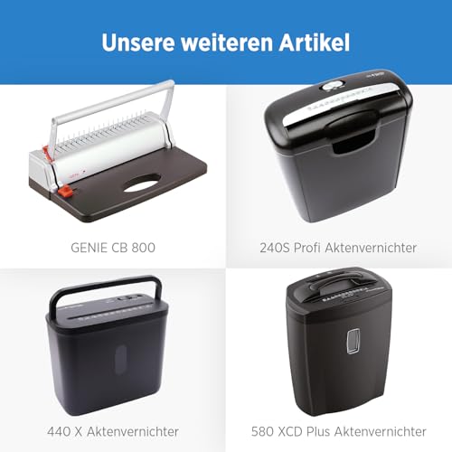 Genie CB 850 Stanz- & Spiralbindegerät | Bindemaschine bis DIN A4 | inkl. 75-teiligem Zubehör-Set | Ringbindung & Spiralbindung Set | Plastikbinderücken | Stanzmaschine mit 4-fach Locher | 350 Blatt