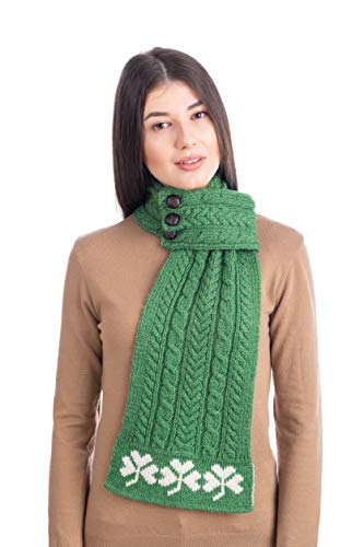 SAOL - Donna - Sciarpa Aran Loop con motivo a