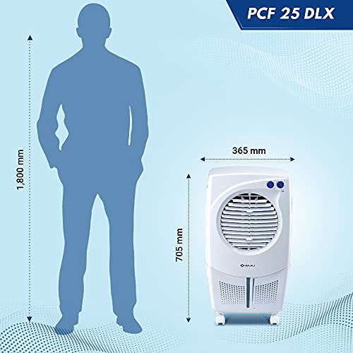 Image of Bajaj PCF 25 DLX 24L Personal Air Cooler with Honeycomb Pads, Turbo Fan Technology, Powerful Air Throw and 3-Speed Control, White