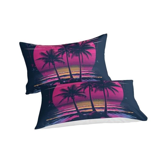 Housse de couette microfibre Île Coco pour lit ado 200x200cm facile à laver