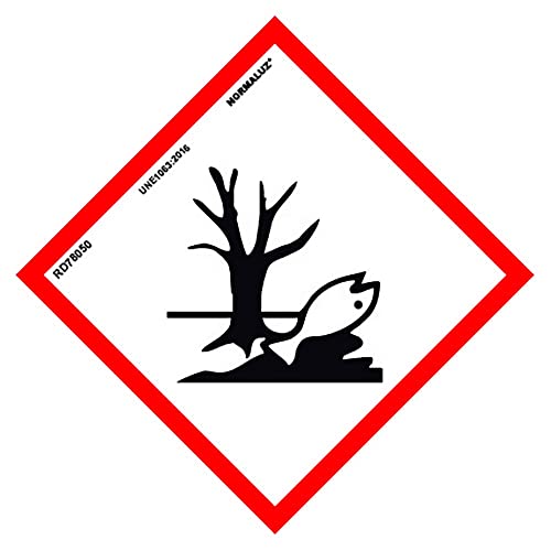 Normaluz Rd44650 - Señal Química Producto Químico Peligroso Para El Medio Ambiente Adhesivo De Vinilo 15X15 Cm Con Cte, Ripci