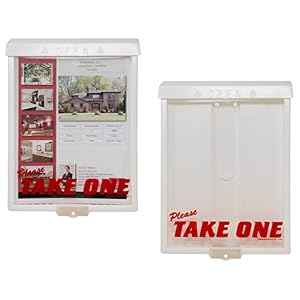 Mediz Outdoor Real Estate Brochure Box with Snap Shut Lid, Take One Document Holder Can Hold 100, 8.5 x 11 Documents, Flyers, Literature and Other Outdoor Marketing Needs