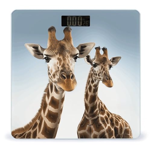 Báscula digital para baño con vidrio templado y pantalla LCD
