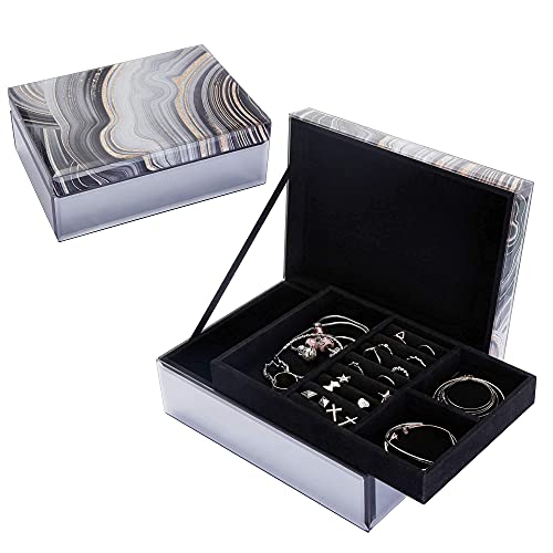 Large Glass Jewelry Box Decorative Box Keepsake Box Marble Decor Jewelry Organizer Glam Decor Storage For Women Girls Luxurious Gift… #TOP5
