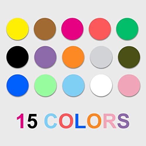 Pack Of 2400 3/4" Round Color Coding Circle Dot Sticker Labels - 15 Assorted Colors, Zipper File Bag Included For Easy Storage #TOP2