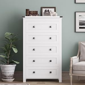 Talldresserforbedroomwhitedresserwith5drawerwoodstoragetowerchestlargeorganizercabinetforkidsroomlivingroomhallwayentrywayclosetoffice  Urban Country Home Decor Tall dresser for bedroom white dresser with 5 drawer wood storage tower chest large organizer cabinet for kids room living room hallway entryway closet office  urban country home decor