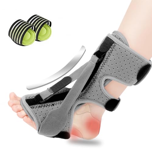 Pwithze Plantar Fasciitis Night Splint, Upgraded 3 Adjustable Straps Design Achilles Tendonitis Brace for Plantar Fasciitis Relief, Achilles Tendonitis, Foot Drop, Night Splint for Women & Men (1)