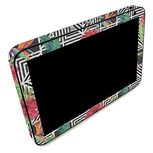Image of MightySkins Carbon Fiber Skin Compatible with Amazon Echo Show 8 (Gen 2) - Pop Hibiscus | Protective, Durable Textured Carbon Fiber Finish | Easy to Apply | Made in The USA