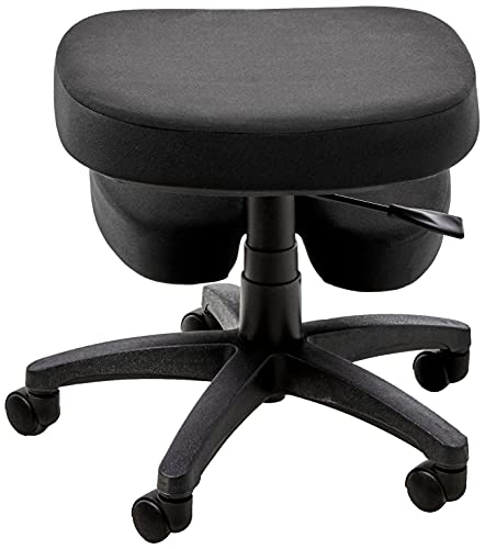 Office Star Ergonomically Designed Knee Chair with Casters, Memory Foam and 5 Star Base, Black