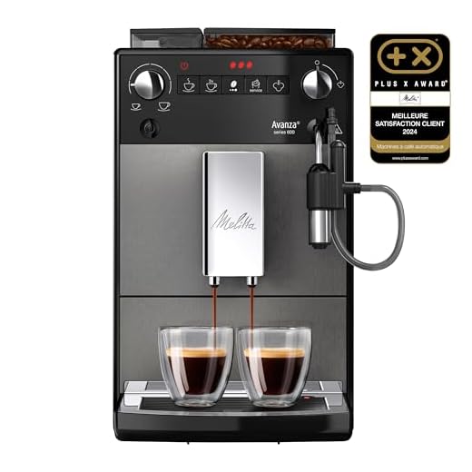Melitta Avanza Grise, Machine à Café à Grain avec Broyeur et Système d'Extraction des Arômes, Silencieuse, Fonction Easy Cappuccinatore, Mode 1 à 2 Tasses, Automatique, F270-100, 1450W