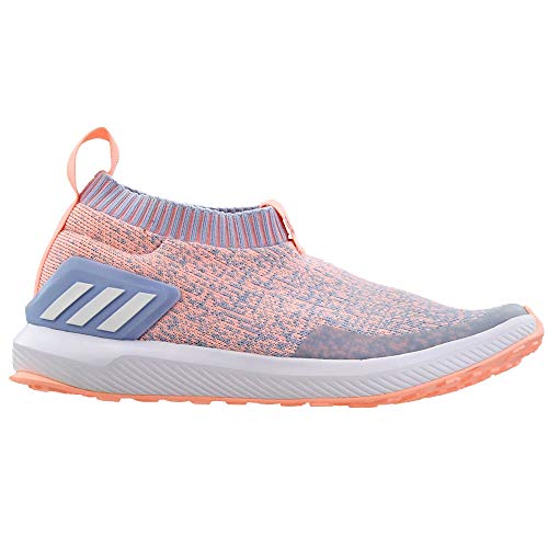 adidas Rapidrun Laceless Girls Shoes Size 7, Color: Coral/Sky2