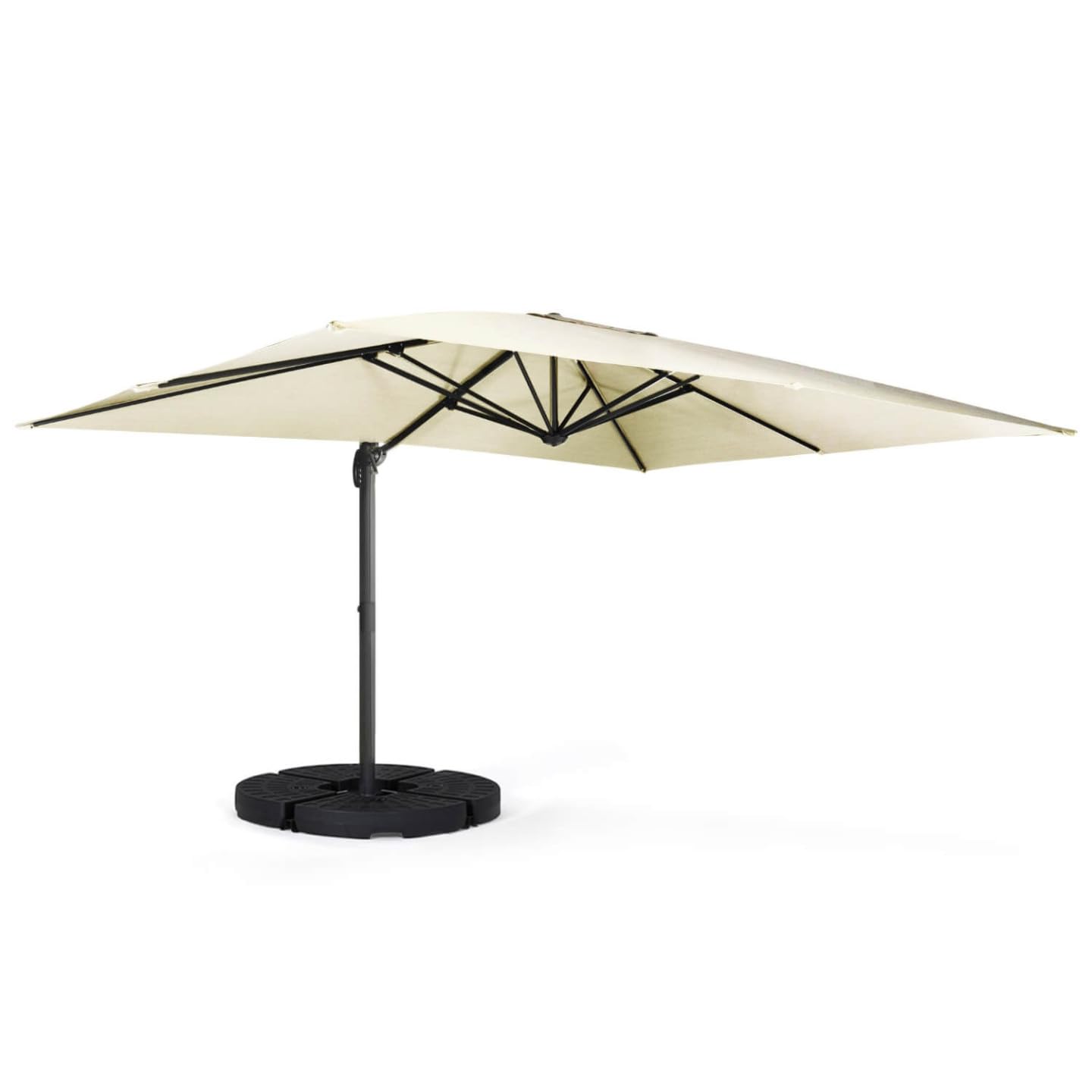 IDMarket - Parasol déporté inclinable Rotatif 360 Calvi écru 3x4 M