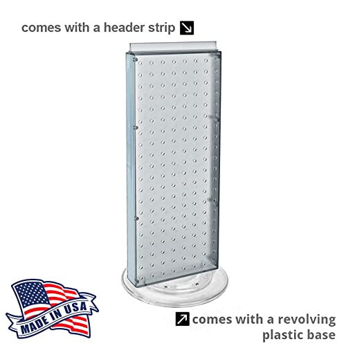 Azar 700508-CLR 8-Inch W by 20-Inch H Revolving Clear Pegboard Counter Unit, Clear