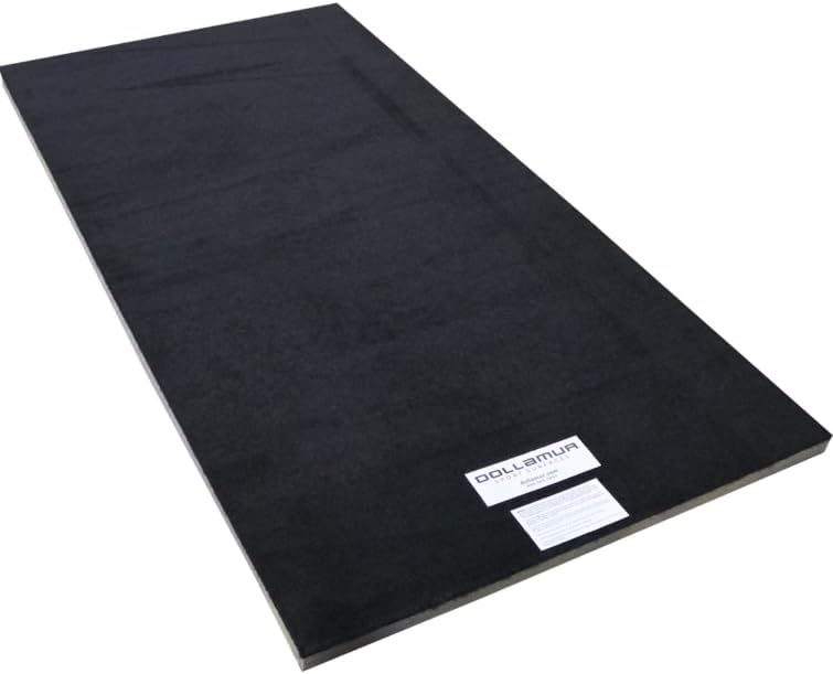 Dollamur 3'x6'x1-3/8" Gymnastics Mat, Black, Carpeted Mat for Tumbling and Cheerleading